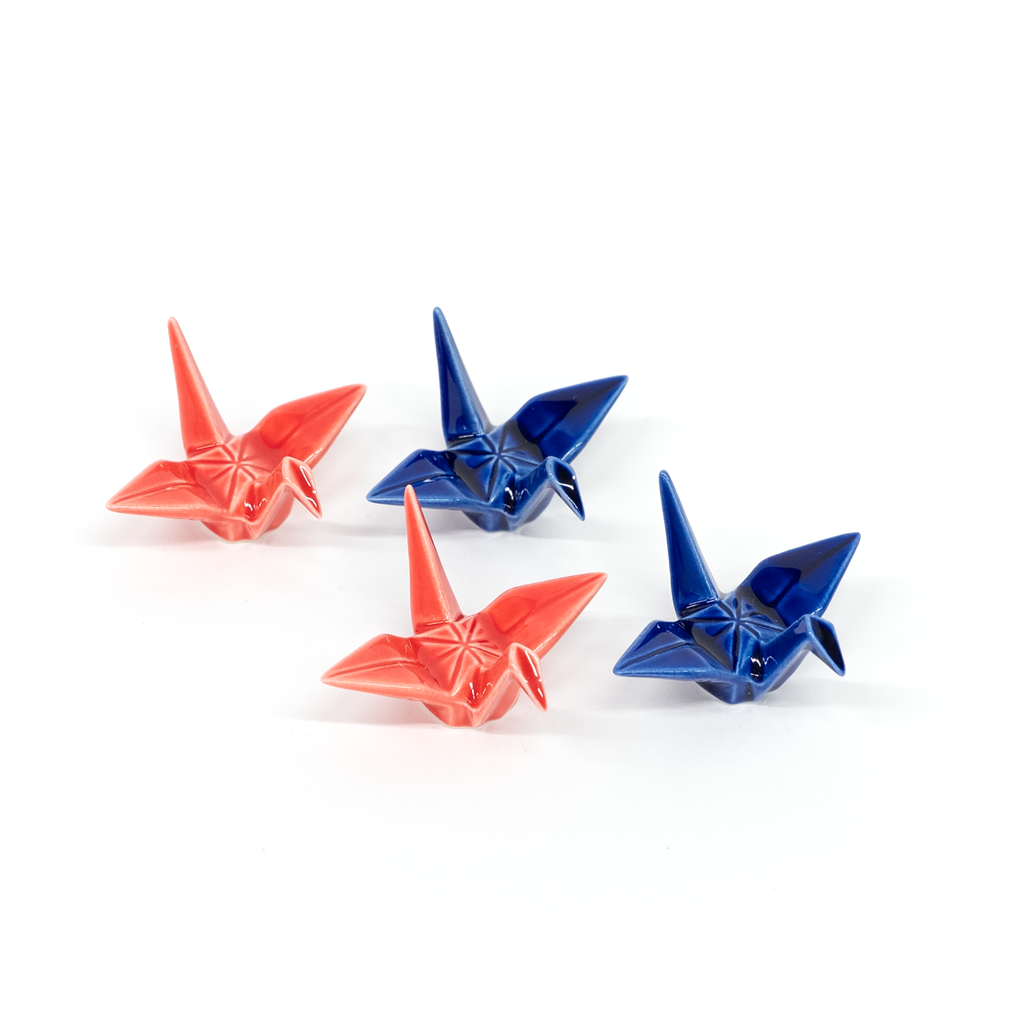 Tamaki Poggiabacchette Orizuru (Gru) Rosso e Blu 4 pezzi