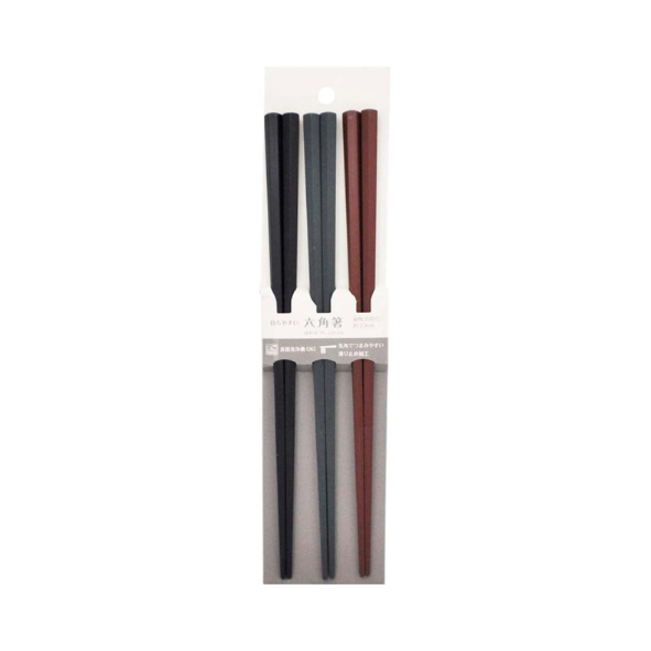 Ishida Hexagonal Chopsticks 23 cm 3‑Pair Set