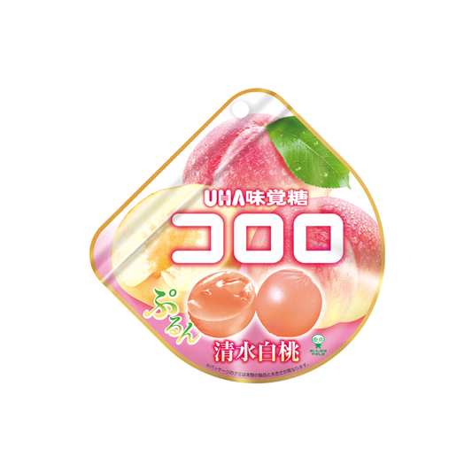 UHA Mikakuto Cororo Shimizu Hakuto (White Peach) – Juicy Bursting Fruit Gummy Cand