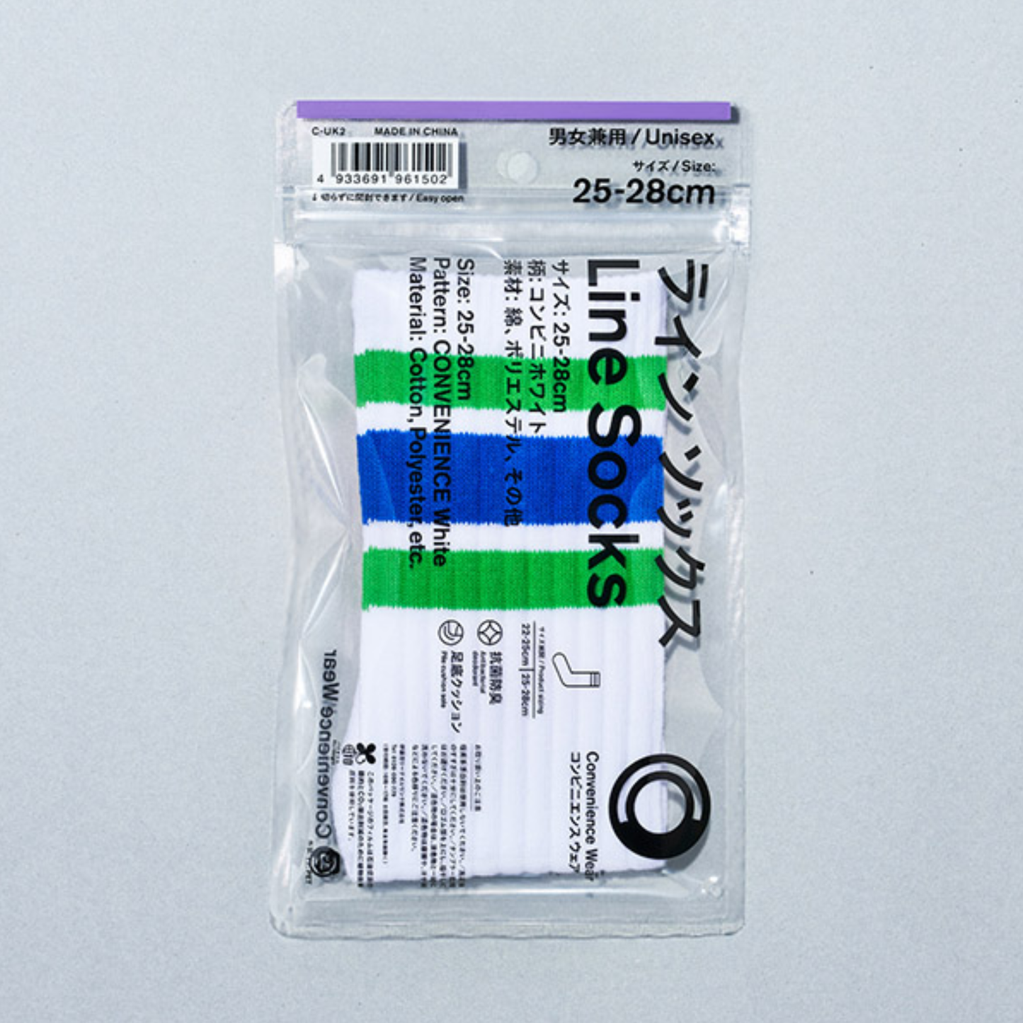 Family Mart Convenience Wear Line Socks Blue Green