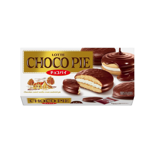 Lotte Choco Pie Soft Cake & Whipped Cream Coated in Chocolate (6-Pack)